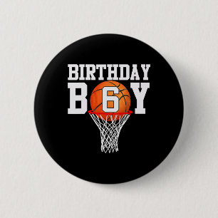 Bóton Redondo 5.08cm 6 Aniversário Esporte 6 Anos De Basquete 6 Rapazes