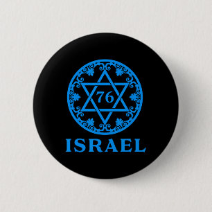 Bóton Redondo 5.08cm 76 Aniversário Israel Yom Ha'atzmaut Independence