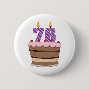Bóton Redondo 5.08cm 76 anos no Bolo de Aniversário