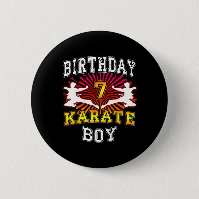 Bóton Redondo 5.08cm 7 Birthday Boy - Karate 7 anos (Frente)