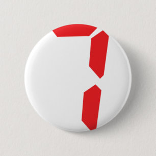 Bóton Redondo 5.08cm 7 número digital do despertador de sete vermelhos