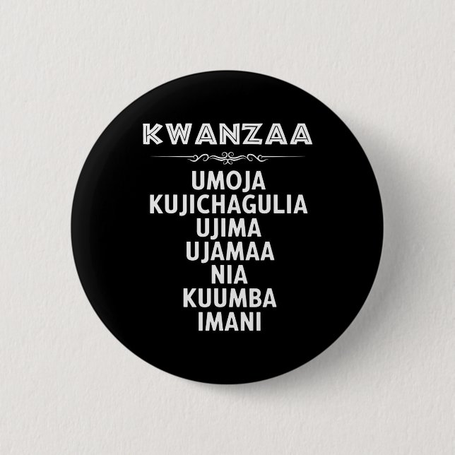Bóton Redondo 5.08cm 7 Princípios De Kwanzaa (Frente)