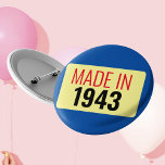 Bóton Redondo 5.08cm 80 Birthday feito em 1943 com 80 anos<br><div class="desc">Um item divertido para o 80. Feito em 1943. Celebre ter 80 anos de estilo.</div>