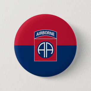 Bóton Redondo 5.08cm 82.a Divisão Aerotransportada Bandeira Militar Vet