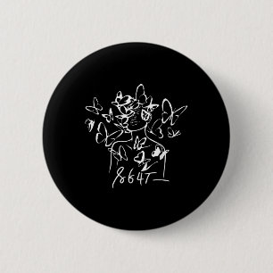 Bóton Redondo 5.08cm 8647 Anti Trump Floral Resist 86 47 Impeach Trump