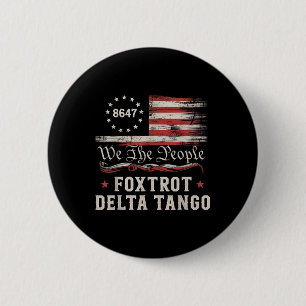 Bóton Redondo 5.08cm 8647 Foxtrots Deltas Tangos Bandeira da América
