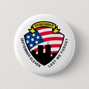 Bóton Redondo 5.08cm 9-11 protetor da bandeira americana do World Trade