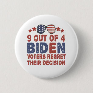Bóton Redondo 5.08cm 9 dos 4 Eleitores de Biden lamentam o seu presente