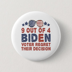 Bóton Redondo 5.08cm 9 dos 4 Eleitores de Biden lamentam o seu presente