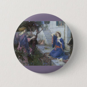 Bóton Redondo 5.08cm A Anunciação de John William Waterhouse