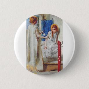 Bóton Redondo 5.08cm A Anunciação por Dante Gabriel Rossetti