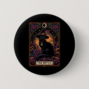 Bóton Redondo 5.08cm A Bruxa Tarot Card Halloween Vintage Gothic
