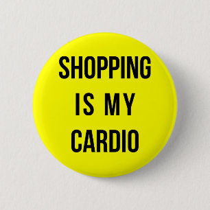 Bóton Redondo 5.08cm A compra é meu cardio- no amarelo