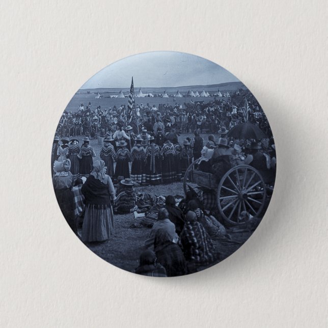 Bóton Redondo 5.08cm A dança de escolha dos Blackfeet (Frente)