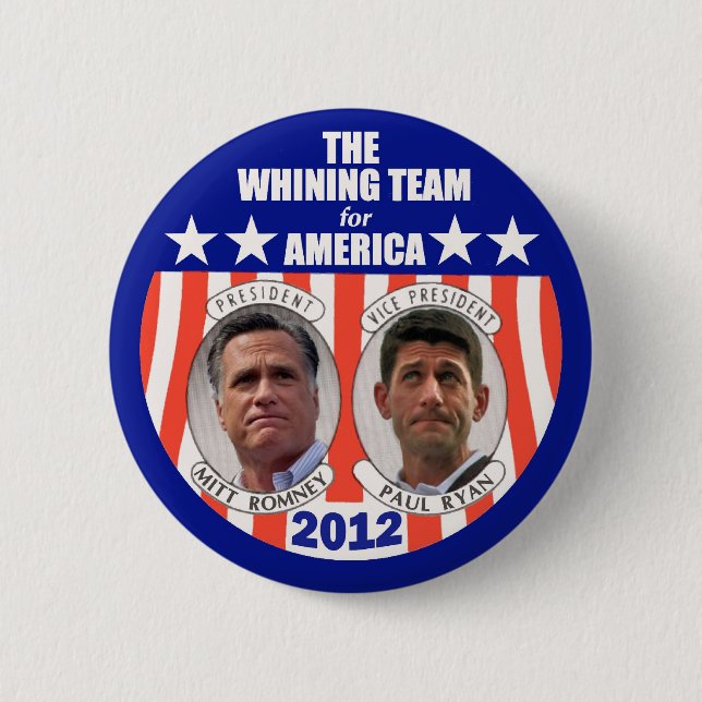 Bóton Redondo 5.08cm A equipe de lamentação para América: Romney & Ryan (Frente)