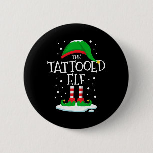 Bóton Redondo 5.08cm A Família De Natal Do Elf Tatuado Correspondendo A