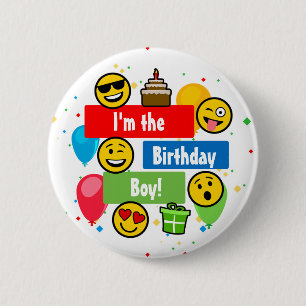 Bóton Redondo 5.08cm A festa de aniversário de Emoji caçoa Im o menin