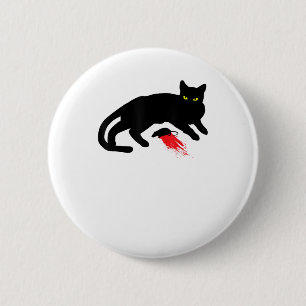 Bóton Redondo 5.08cm A Killer de Gato Preto Instala o Gótico do Rato do