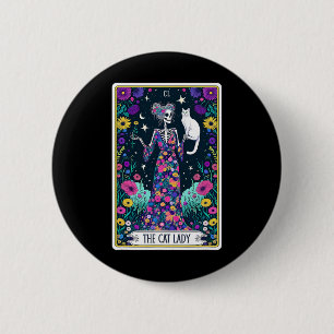 Bóton Redondo 5.08cm A Lady Tarot Card Skeleton Dia de as mães Cat L