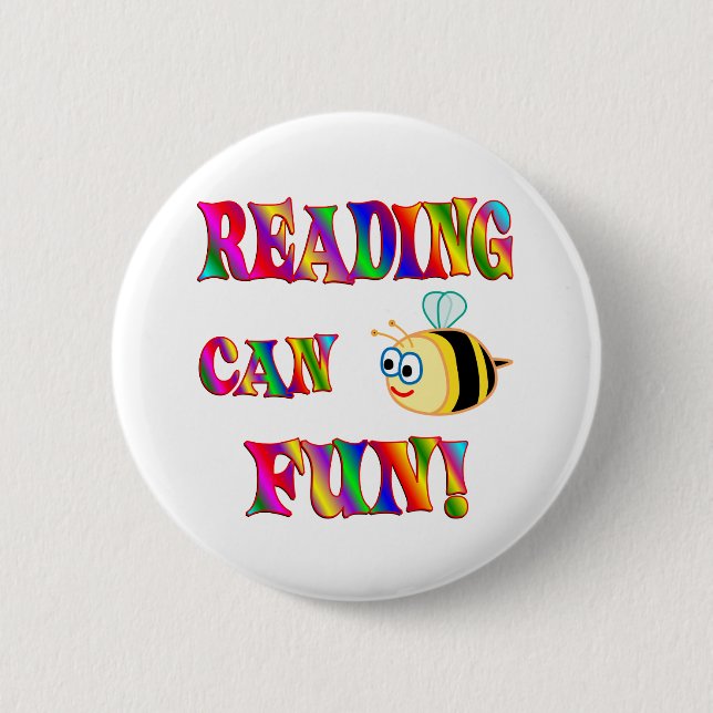Bóton Redondo 5.08cm A leitura é divertimento (Frente)