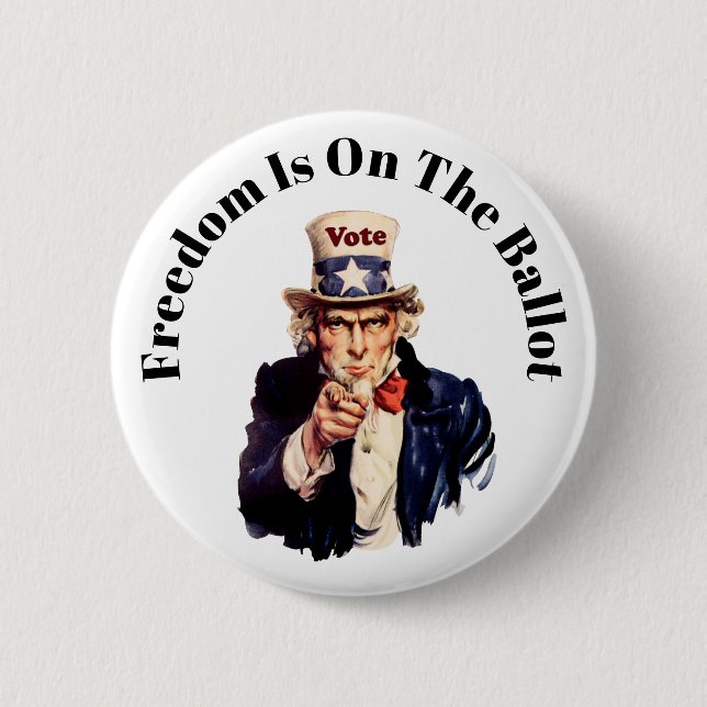 Bóton Redondo 5.08cm A Liberdade Está No Balanço De 2026 (Frente)