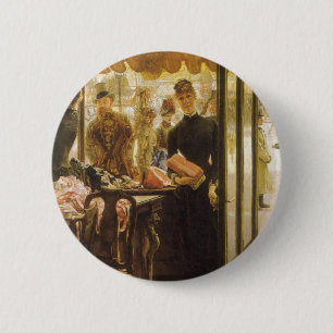 Bóton Redondo 5.08cm A Loja de Moças de James Tissot, Arte Fina Vitoria
