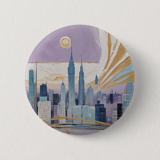 Bóton Redondo 5.08cm A Lunar Cityscape (Frente)