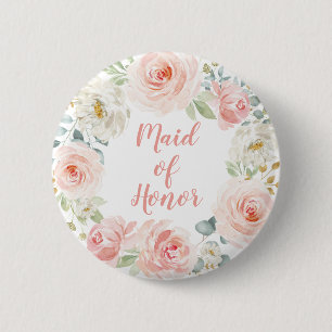 Bóton Redondo 5.08cm A madrinha de casamento cora casamento cor-de-rosa
