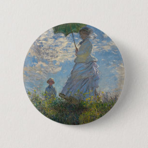 Bóton Redondo 5.08cm A mulher de Monet com um parasol