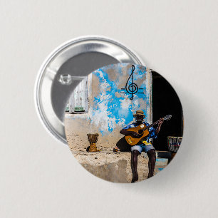 Bóton Redondo 5.08cm A música é o remédio da mente
