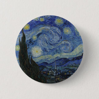 Bóton Redondo 5.08cm A Noite Estrelada de 1889 Vincent van Gogh