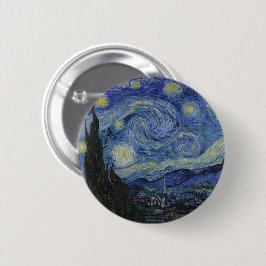 Bóton Redondo 5.08cm A Noite Estrelada de Van Gogh: O Turbilhão de Sonh