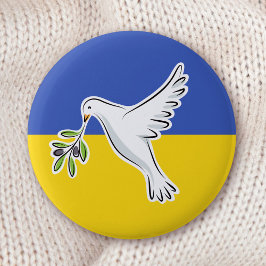 Bóton Redondo 5.08cm A paz na Ucrânia, bandeira da Ucrânia, faz luta co