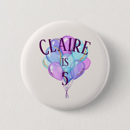 Bóton Redondo 5.08cm A princesa Aniversário Balão da menina