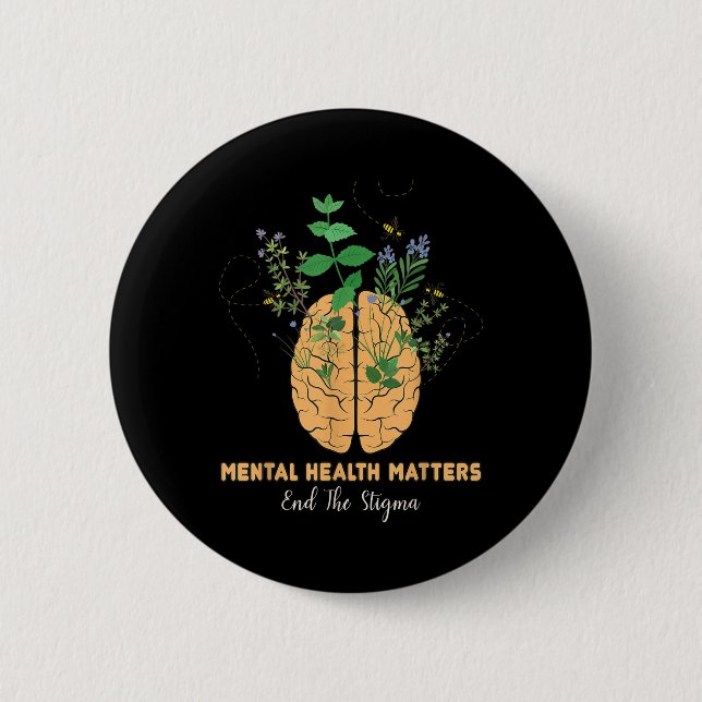 Bóton Redondo 5.08cm A Saúde Mental Termina A Consciência Mental Estigm (Frente)