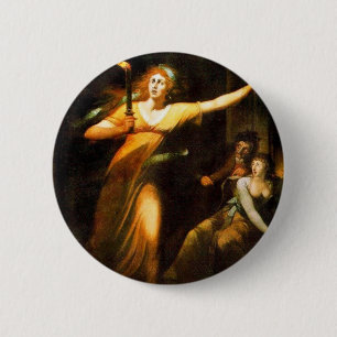 Bóton Redondo 5.08cm A senhora Sleepwalking Macbeth Füssli Johann Hei