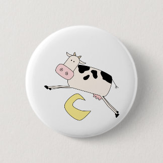 Bóton Redondo 5.08cm A vaca salta sobre o camiseta e os presentes da lu