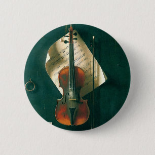 Bóton Redondo 5.08cm A velha Violina Still Life por William Michael Har