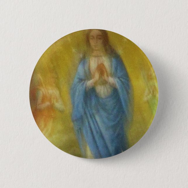 Bóton Redondo 5.08cm A Virgem Maria -   período medieval (Frente)