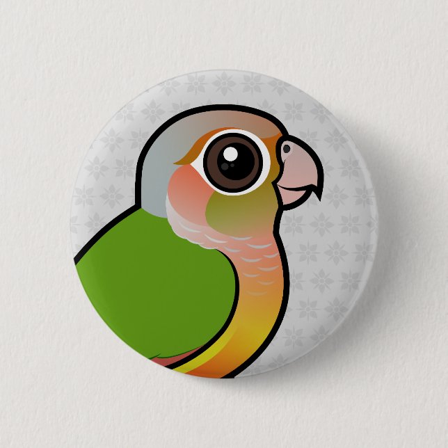 Bóton Redondo 5.08cm Abacaxi Conure Verde-cheeked de Birdorable (Frente)