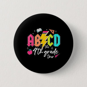 Bóton Redondo 5.08cm Abcd The 4th Grade Tour Pencil Lightning Rock Boys