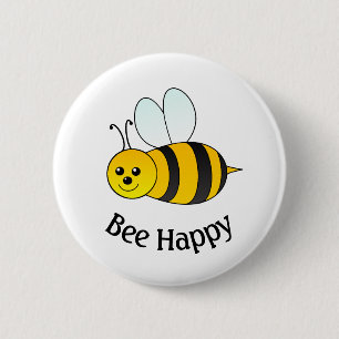 Bóton Redondo 5.08cm Abeja Feliz