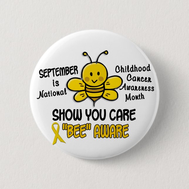 Bóton Redondo 5.08cm Abelha 1,1 do mês da consciência do cancer da (Frente)