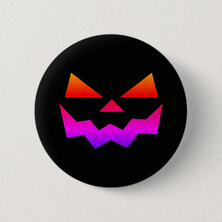 Bóton Redondo 5.08cm Abóbora Black Jack-o-lantern rosto Cores Ombre