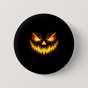 Bóton Redondo 5.08cm Abóbora de Halloween com Rosto Assustador de Jack