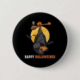 Bóton Redondo 5.08cm Abóbora de Halloween para Mulheres & Morcego Cacho