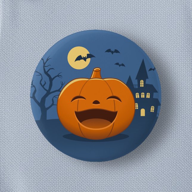 Bóton Redondo 5.08cm Abóbora de Halloween Rindo (Criador carregado)
