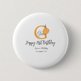 Bóton Redondo 5.08cm Abóbora-de-laranja no outono 21 rua cinza queda pa