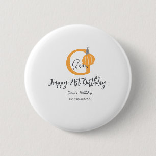 Bóton Redondo 5.08cm Abóbora-de-laranja no outono 21 rua cinza queda pa