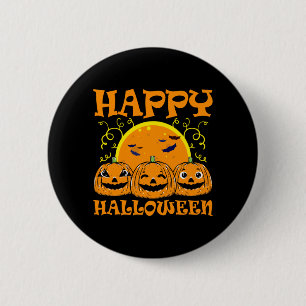 Bóton Redondo 5.08cm Abóbora Rosto de Jack O Lantern Feliz Dia das Brux
